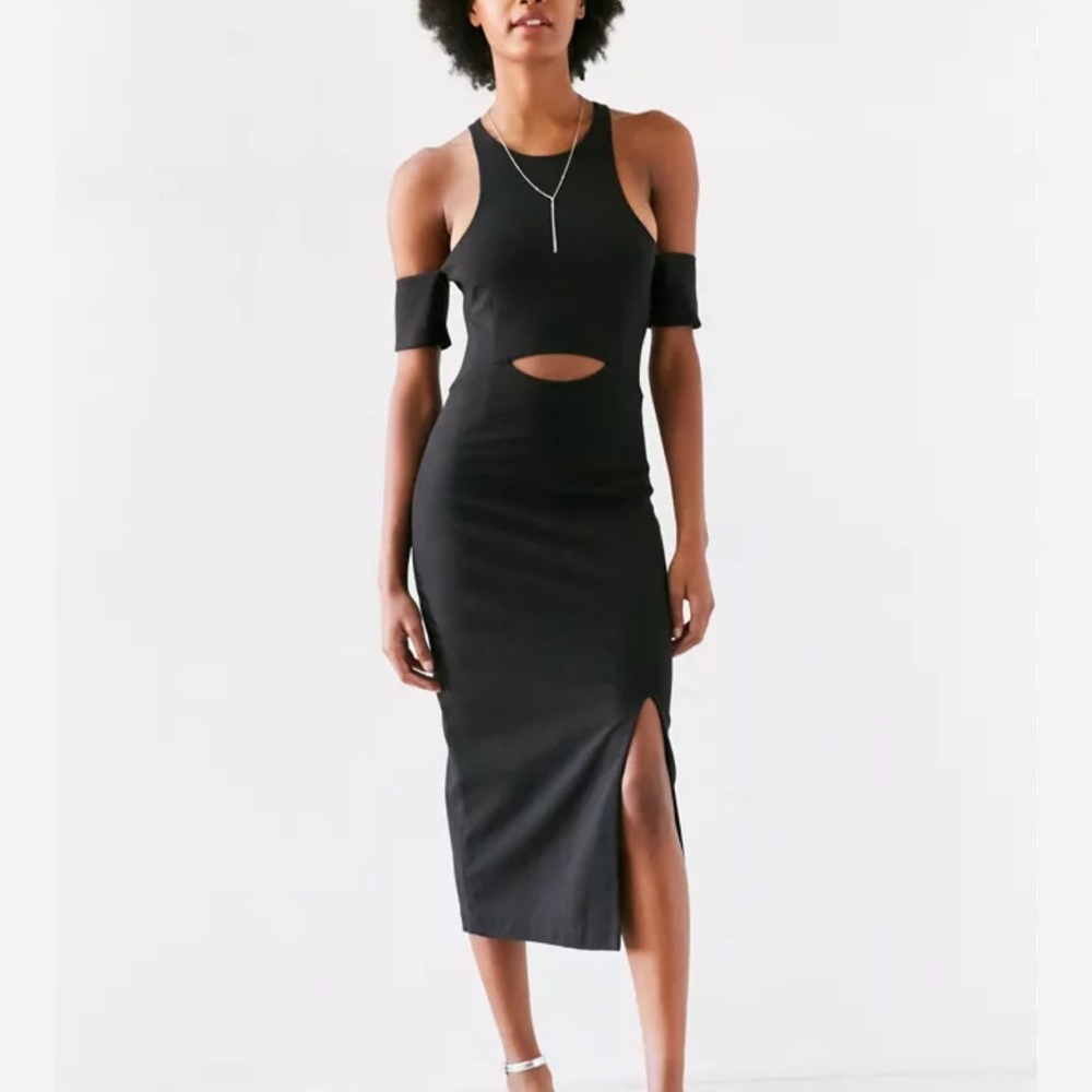 Finders Keepers Cold Shoulder Leon Cutout Midi Dress 🖤